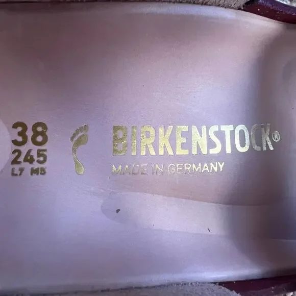 Birkenstock Two-Tone Burgundy and Beige Arizona Sandals - Picture 8 of 13